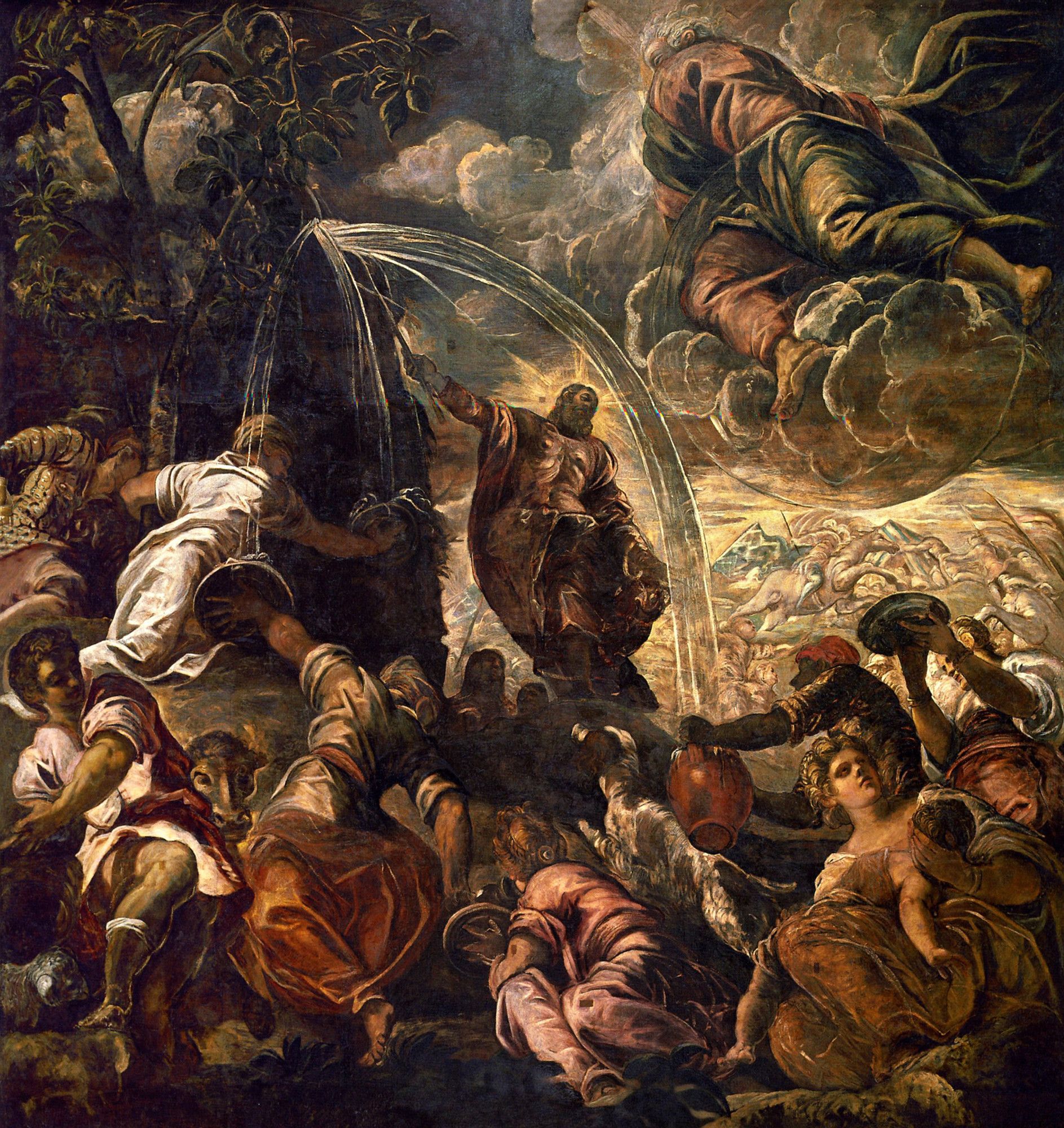 “Moses Striking Water From the Rock” by Jacopo Tintoretto
